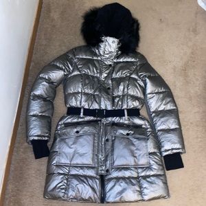 MICHAEL Michael Kors Silver Puffer Coat